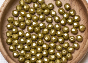 Бусины полированные круглые 6мм 25г (90 штук) 02010/25021 пастель, лайм