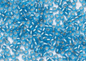 Бисер Япония круглый 11/0 10г 0023BF темная вода матовый, серебряная линия внутри