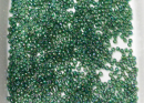 Бисер Япония круглый 11/0 10г 0179 зеленый изумруд, радужный прозрачный