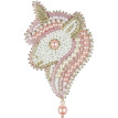 " Klart" набор для вышивания 10- 007 " Брошь. Розовый единорог" 